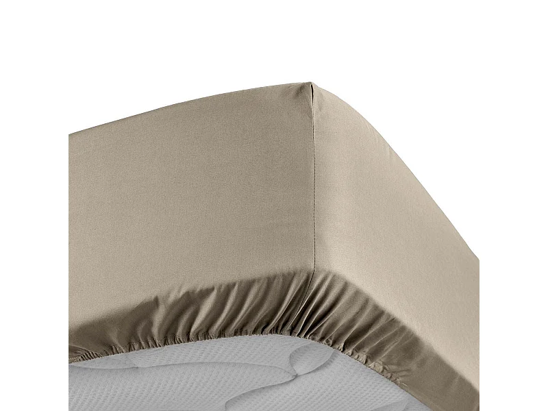 Drap Housse "Percaline" 180x200cm Sable