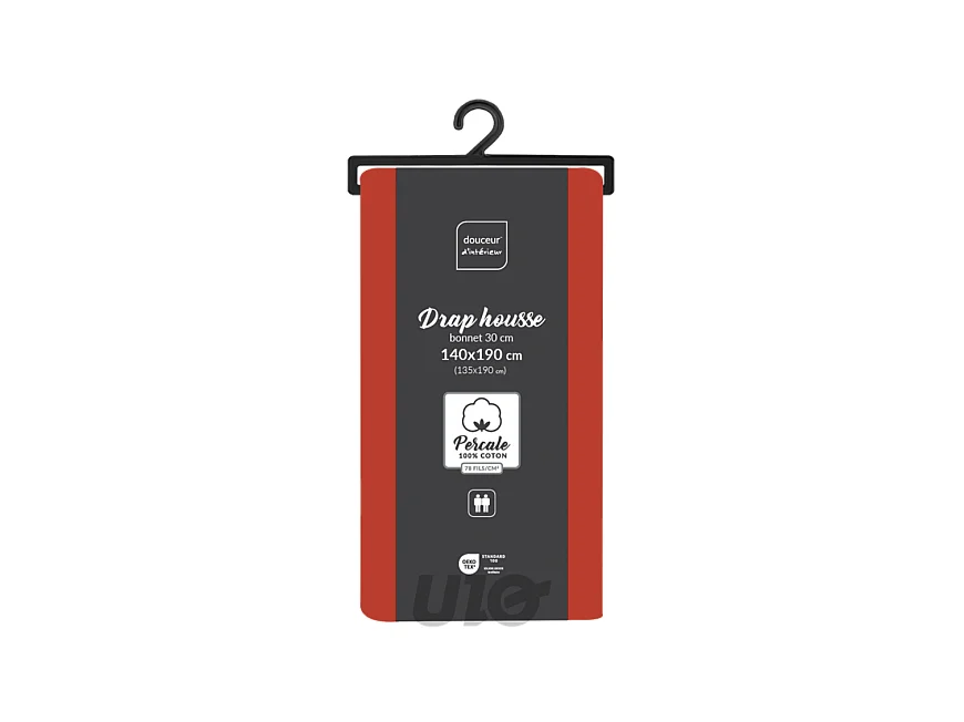 Drap Housse "Percaline" 140x190cm Tomette