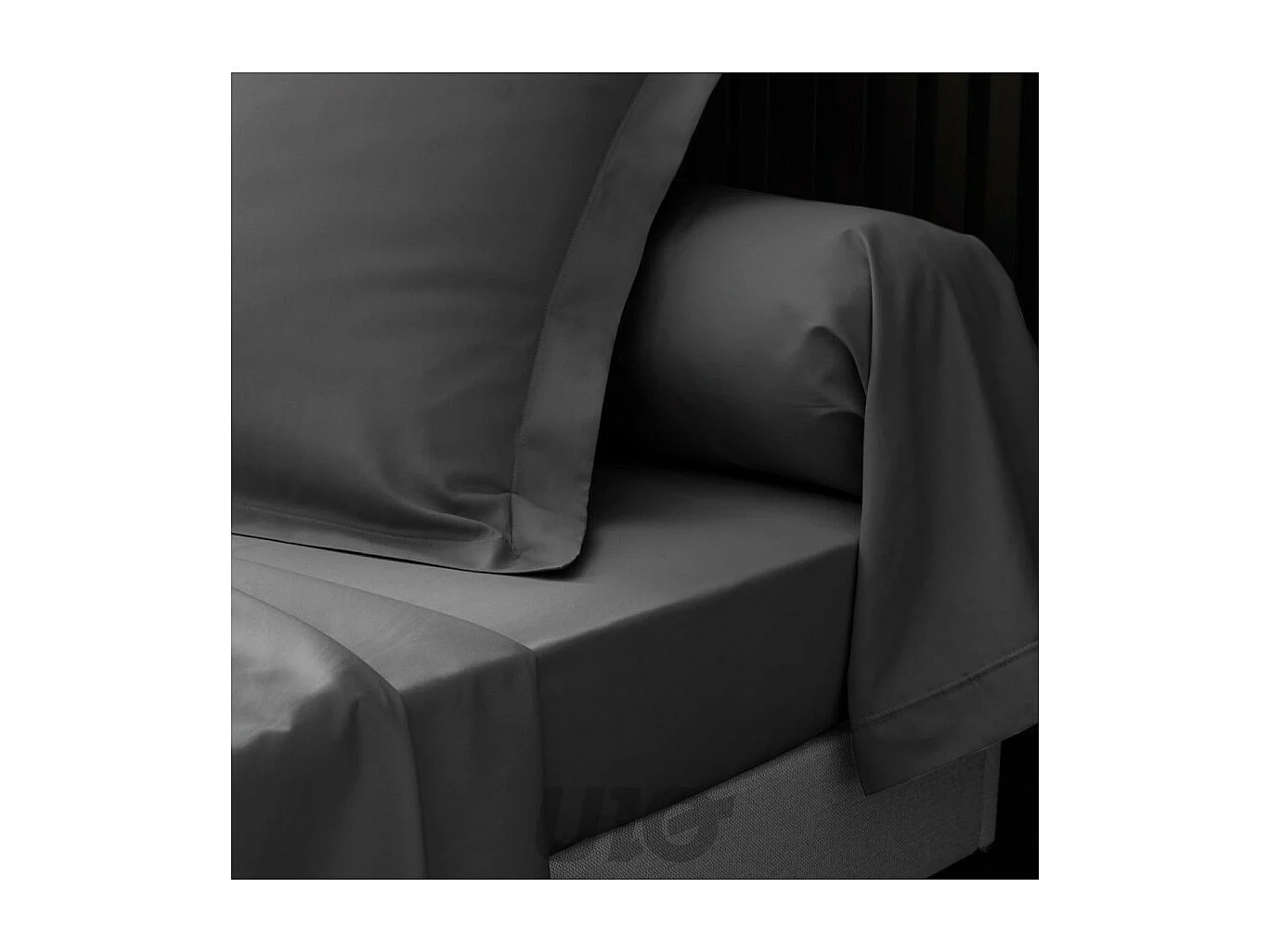 Drap Housse "Percaline" 90x190cm Gris Acier