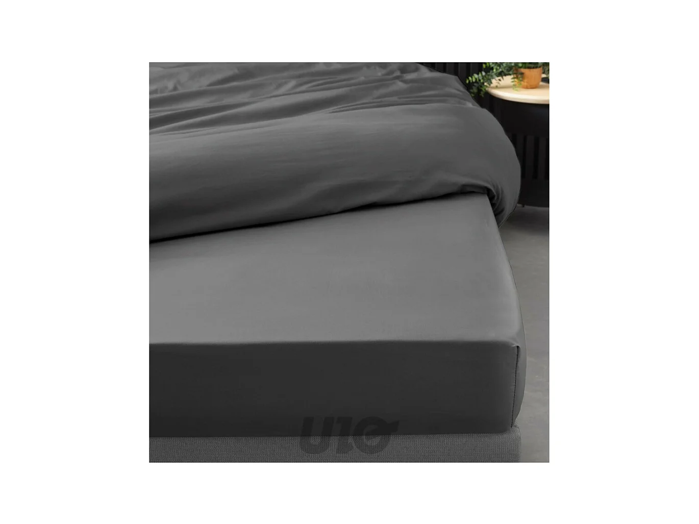Drap Housse "Percaline" 90x190cm Gris Acier