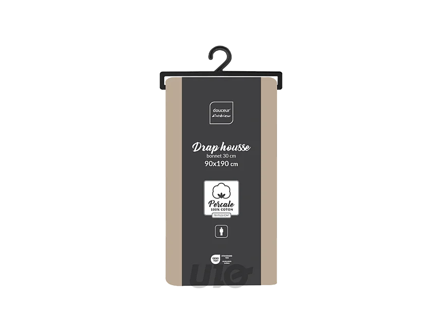 Drap Housse "Percaline" 90x190cm Sable