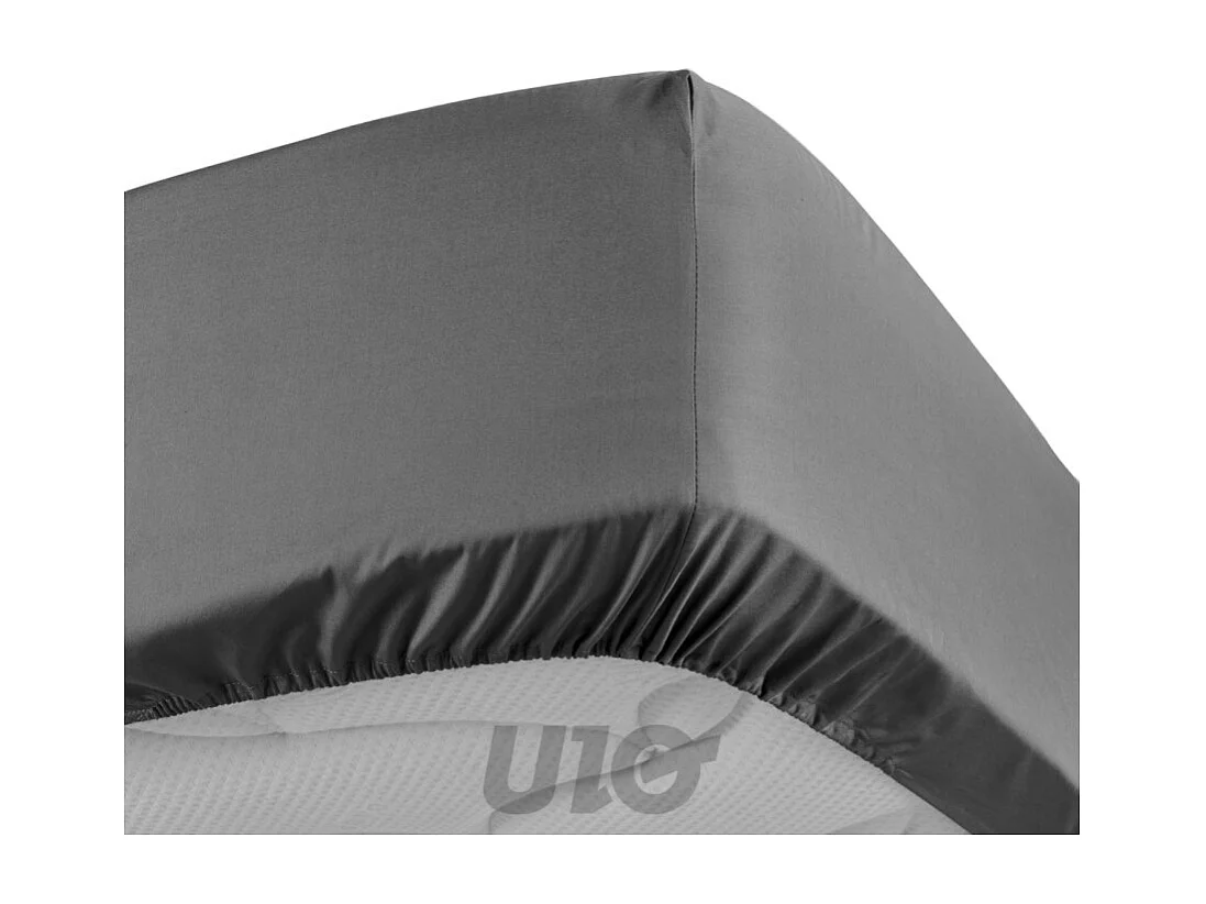 Drap Housse "Percaline" 180x200cm Gris Acier