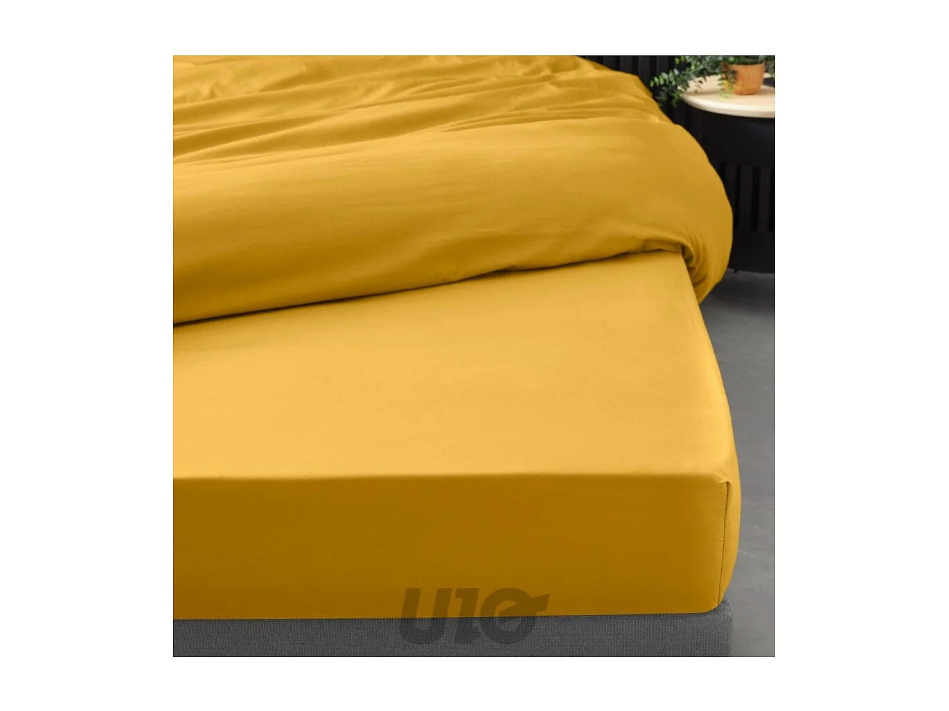 Drap Housse "Percaline" 140x190cm Curry