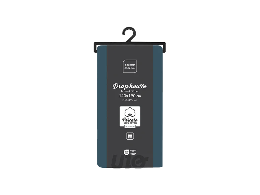 Drap Housse "Percaline" 140x190cm Bleu Nuit