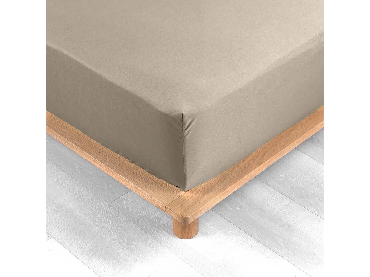 Drap Housse "Percaline" 160x200cm Sable