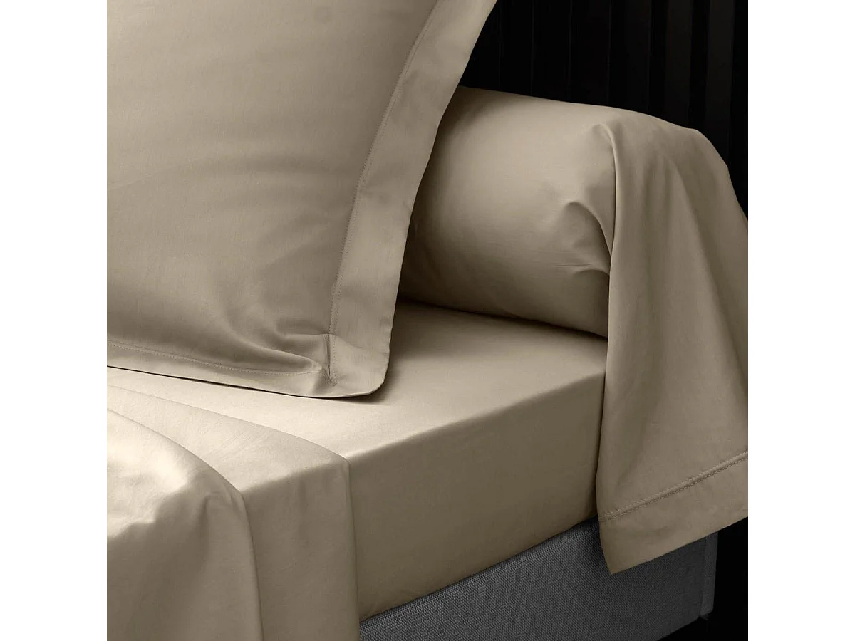 Drap Housse "Percaline" 160x200cm Sable