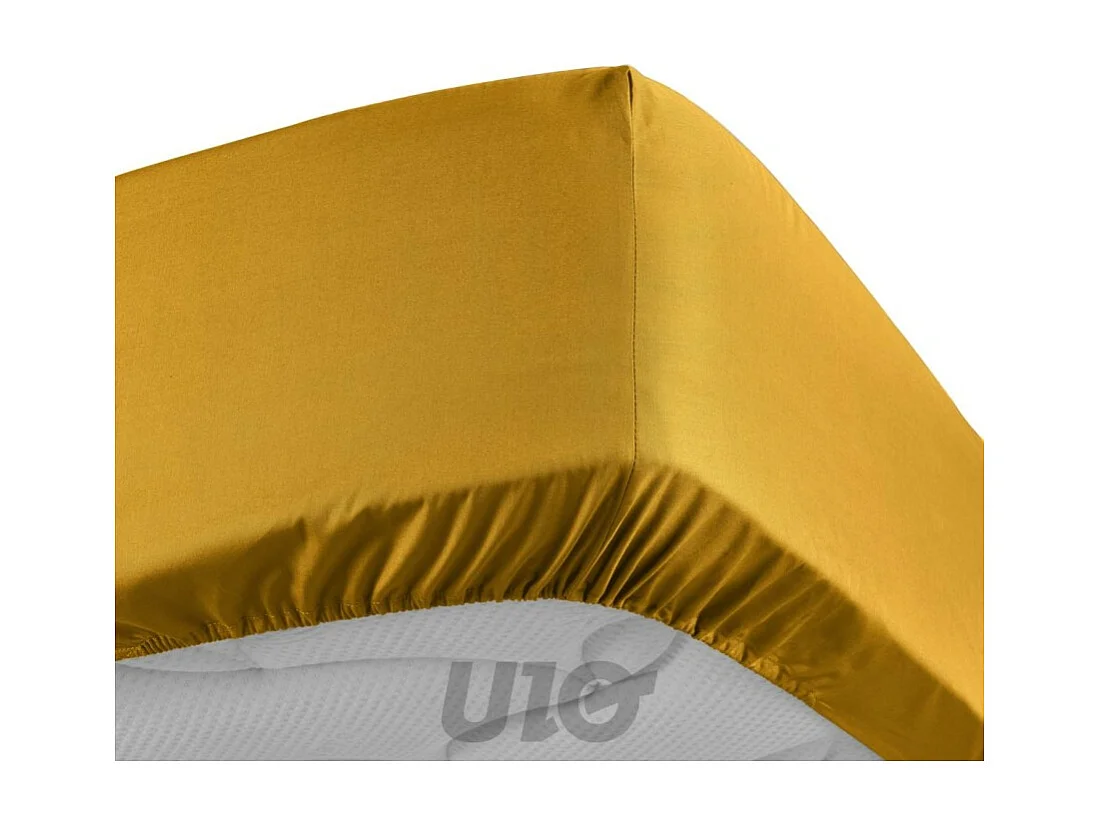 Drap Housse "Percaline" 90x190cm Curry