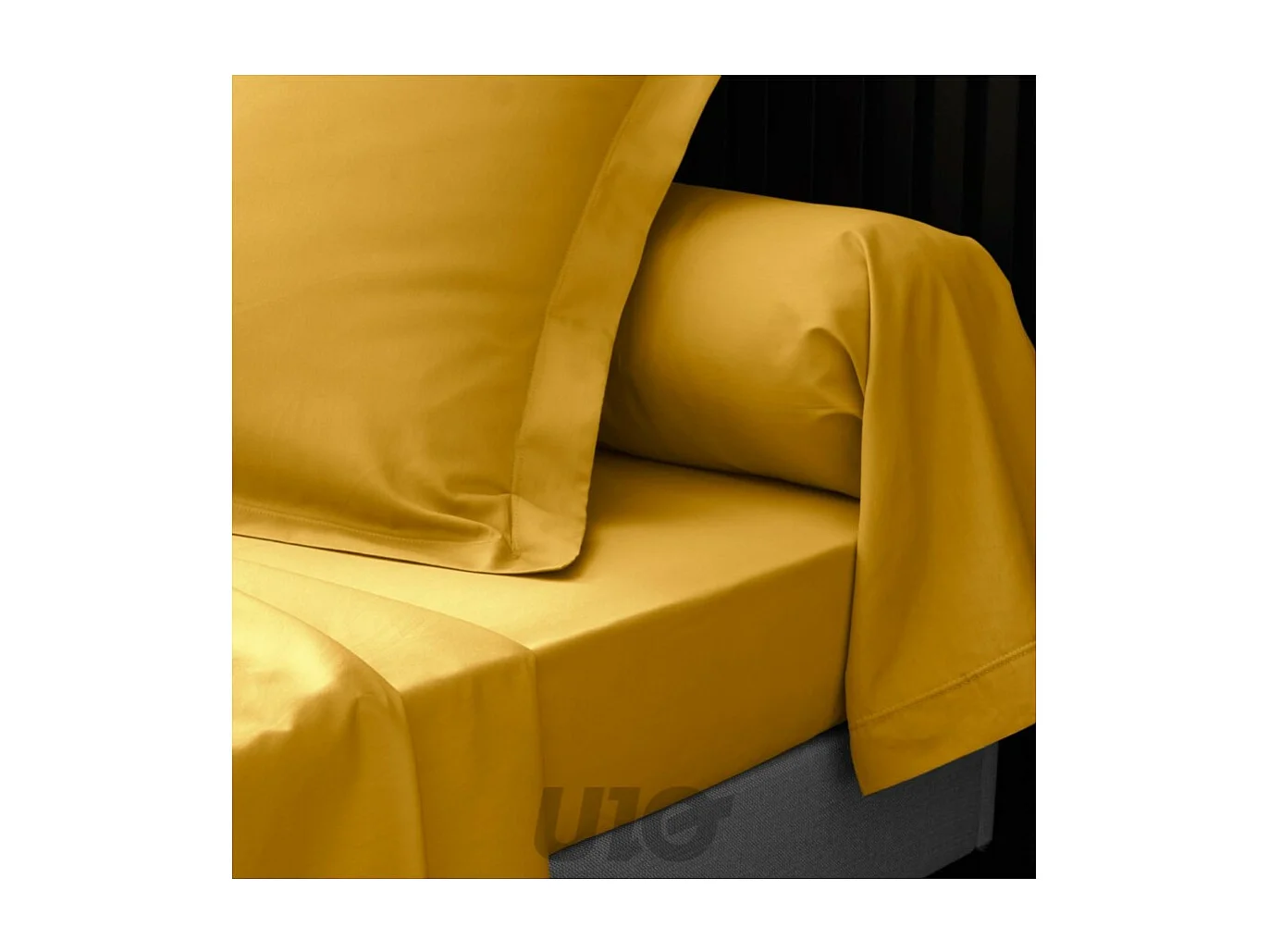 Drap Housse "Percaline" 160x200cm Curry