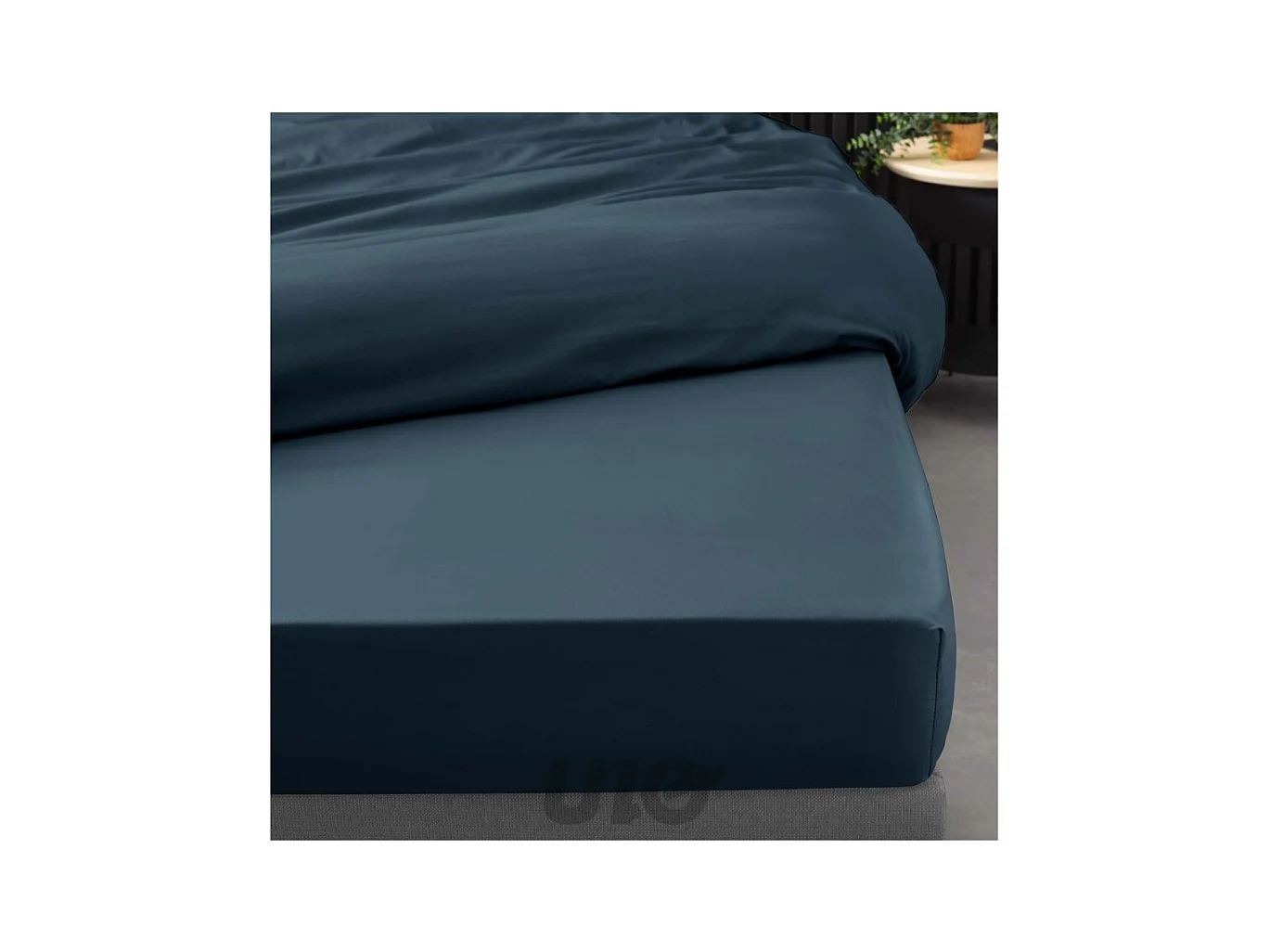 Drap Housse "Percaline" 90x190cm Bleu Nuit