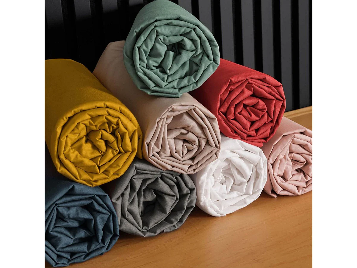 Drap Housse "Percaline" 90x190cm Bleu Nuit