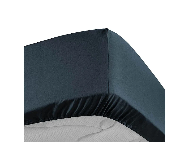 Drap Housse "Percaline" 90x190cm Bleu Nuit