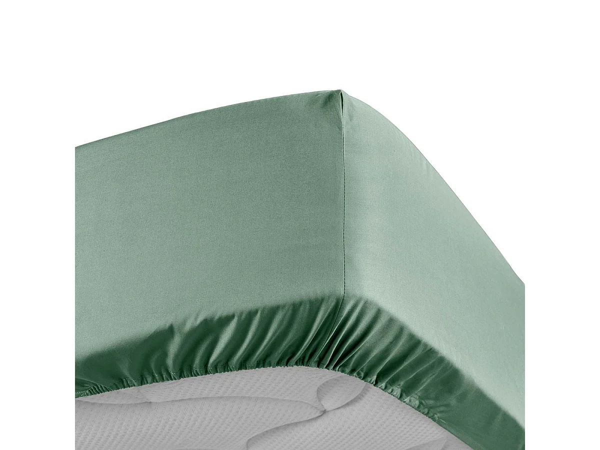 Drap Housse "Percaline" 90x190cm Tilleul