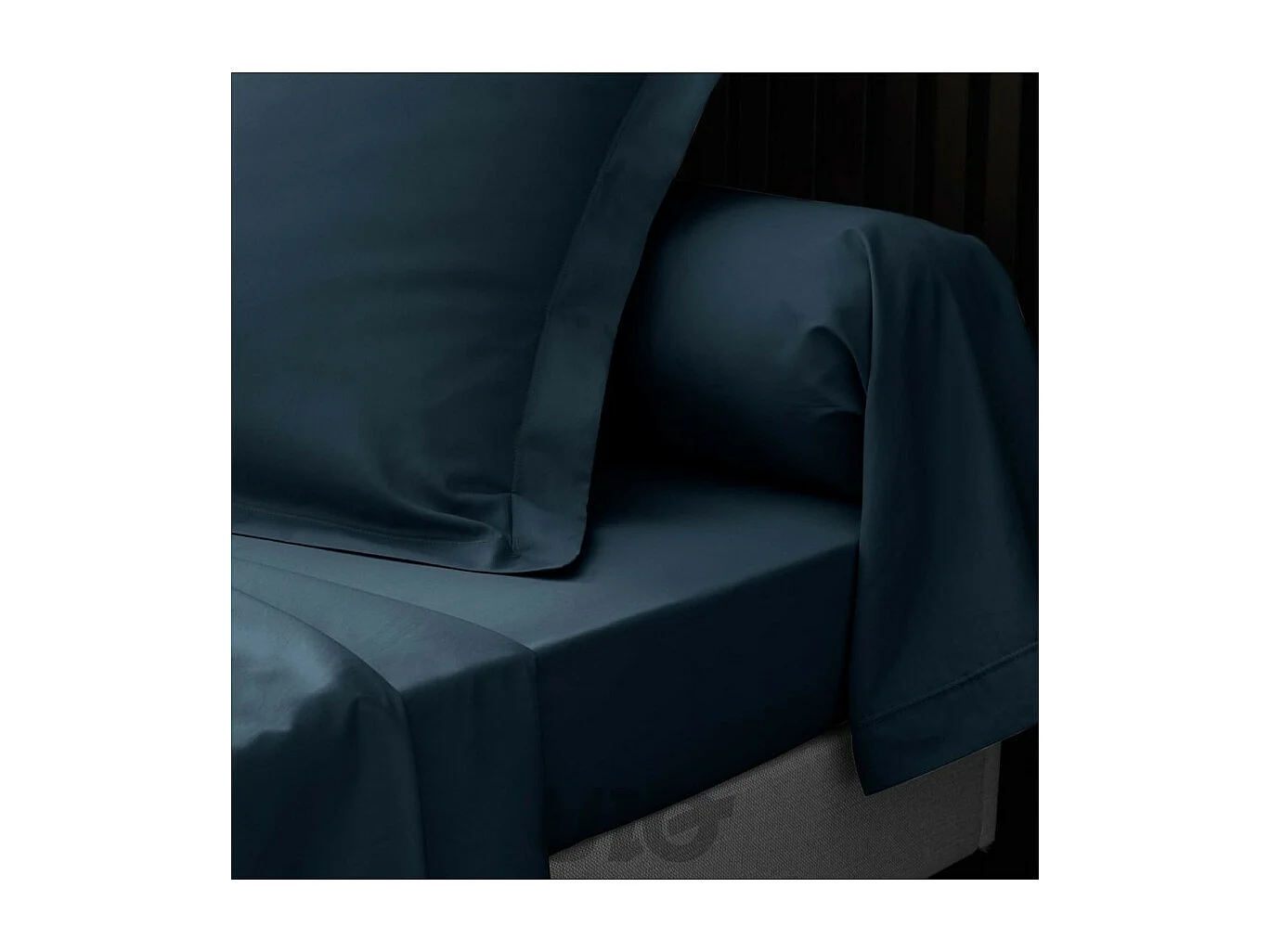 Drap Housse "Percaline" 180x200cm Bleu Nuit