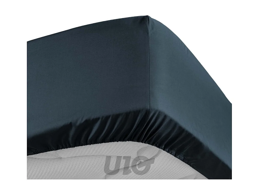 Drap Housse "Percaline" 180x200cm Bleu Nuit