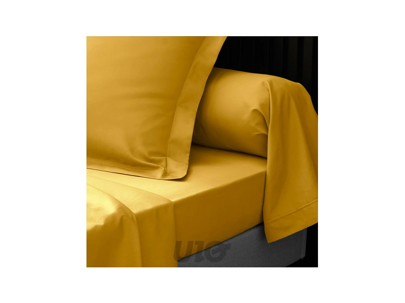 Drap Housse "Percaline" 180x200cm Curry