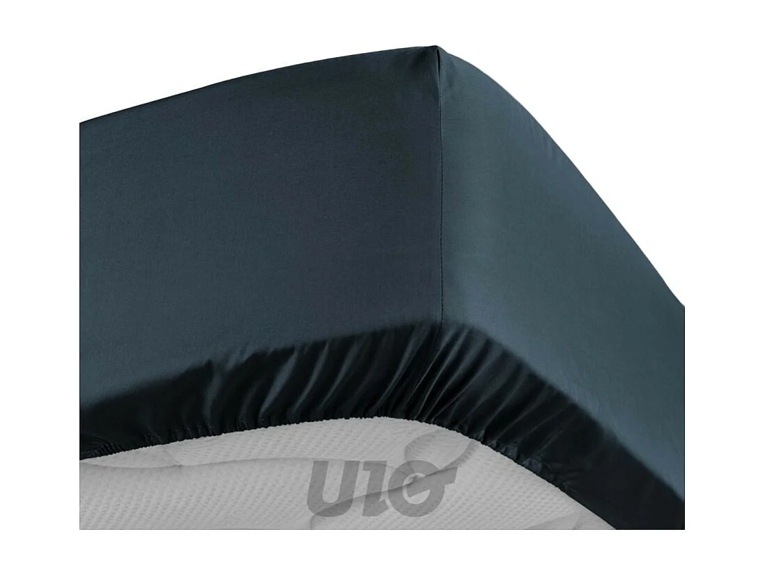 Drap Housse "Percaline" 160x200cm Bleu Nuit