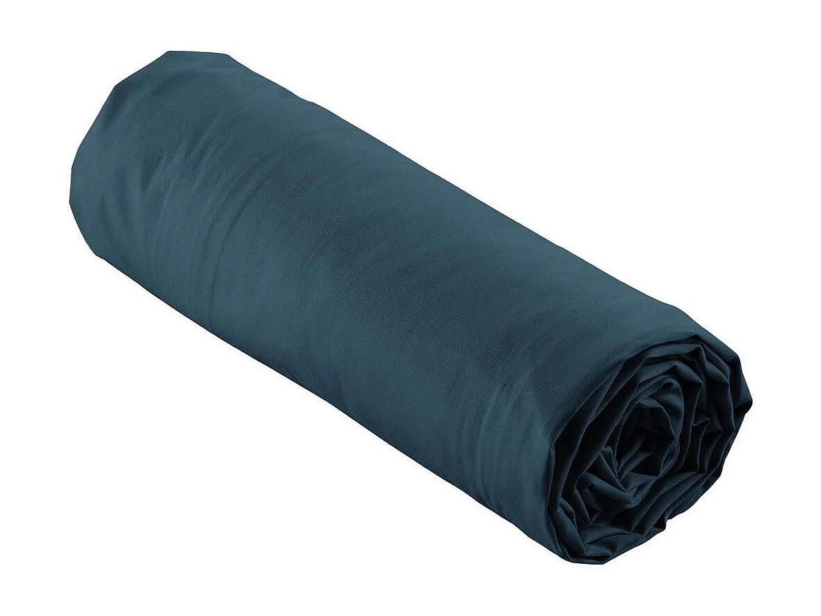Drap Housse "Percaline" 160x200cm Bleu Nuit