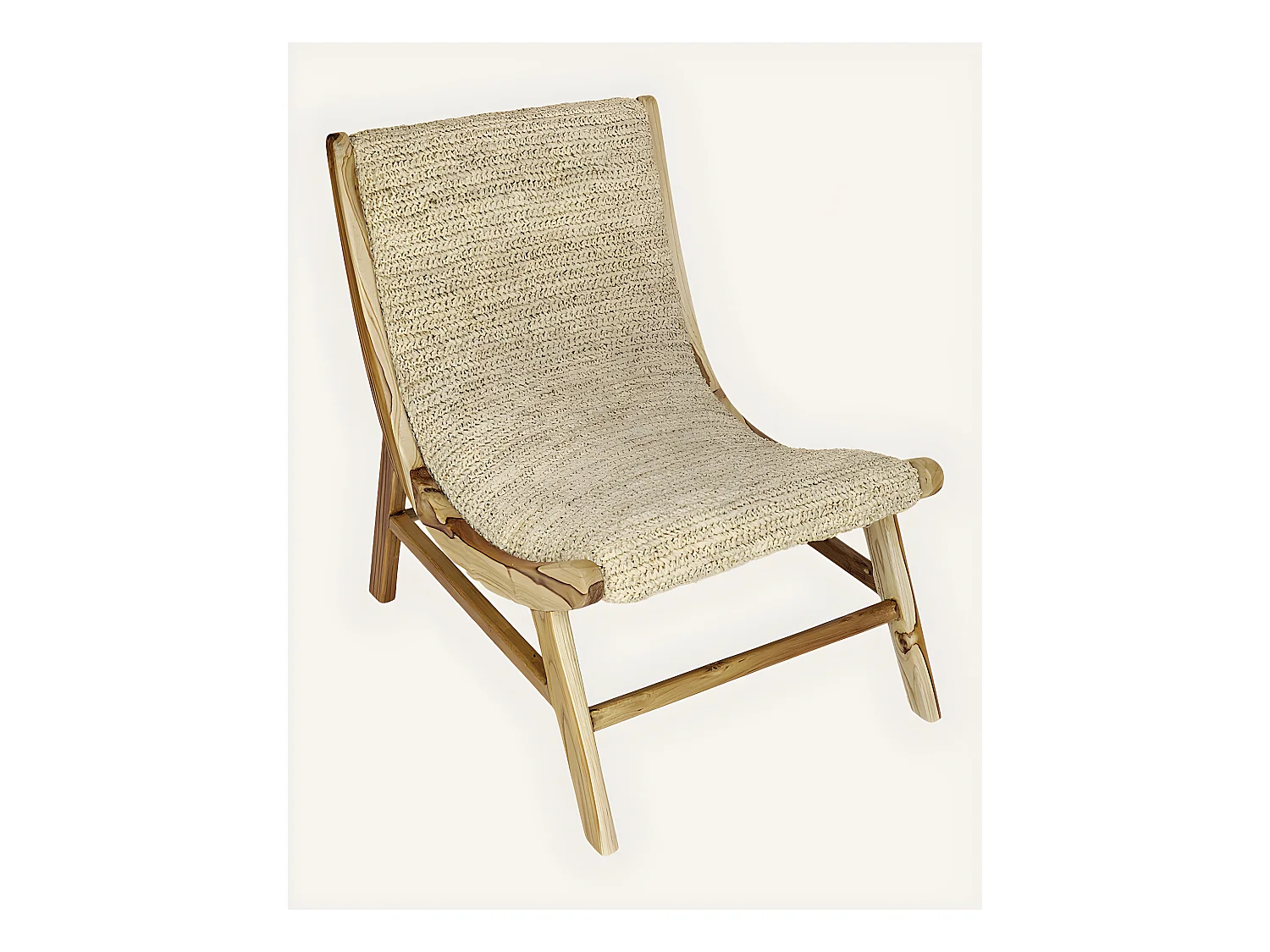 Kaho - Fauteuil en teck massif et corde