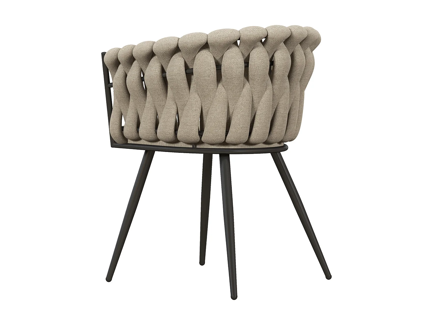 TESSA-Fauteuil de table en tissu Lin (x2)