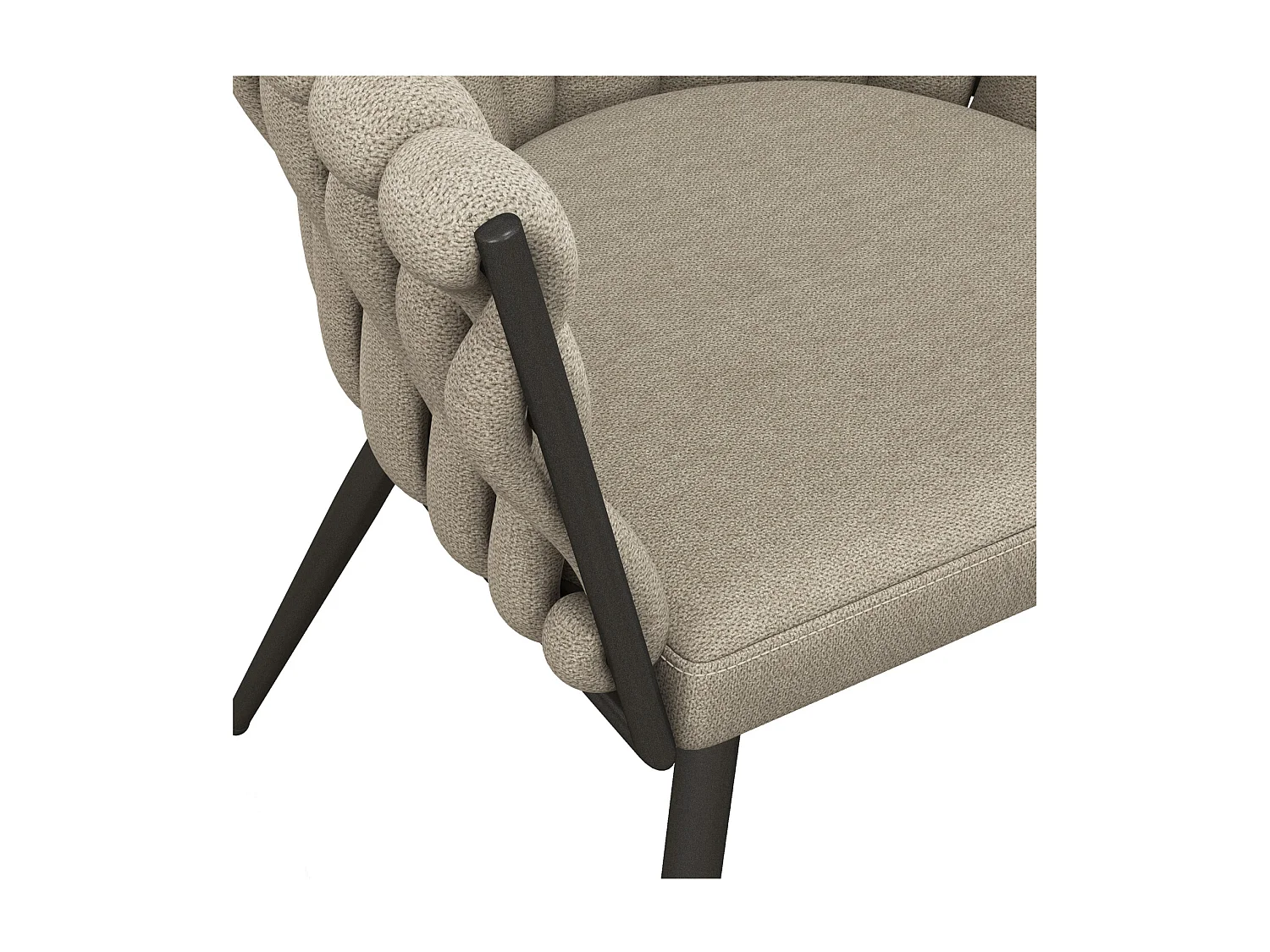 TESSA-Fauteuil de table en tissu Lin (x2)