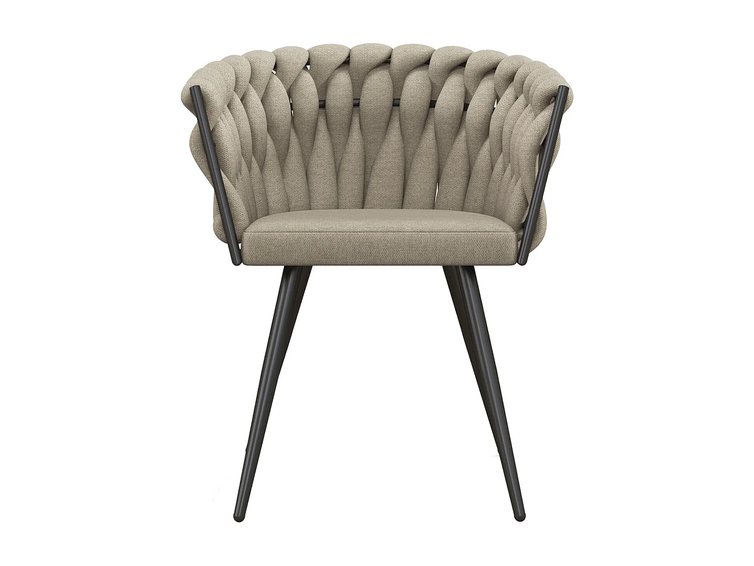 TESSA-Fauteuil de table en tissu Lin (x2)