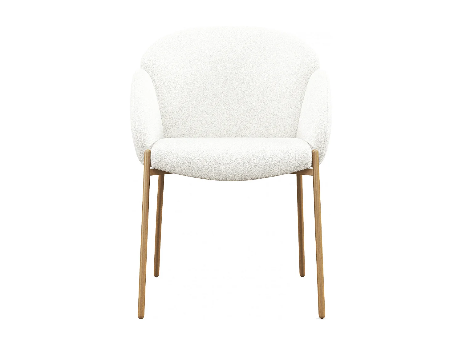 CANDICE-Sedia in tessuto Cozy Ecru e metallo rovere (x2)