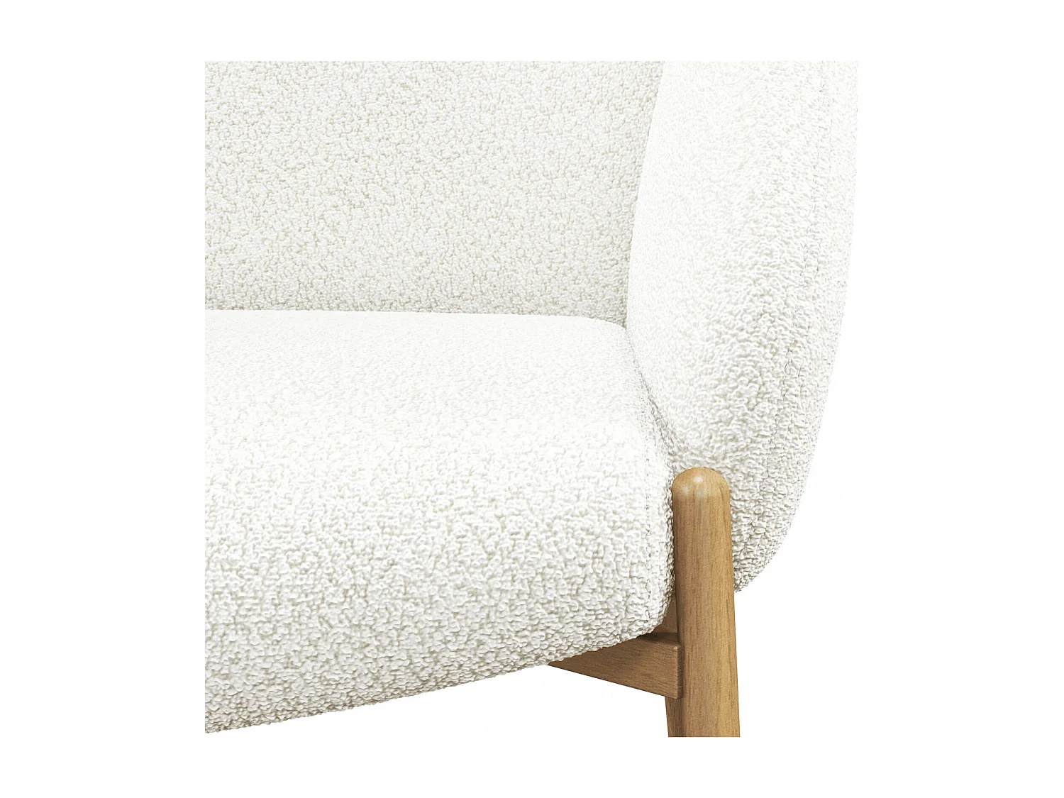 CANDICE-Sedia in tessuto Cozy Ecru e metallo rovere (x2)