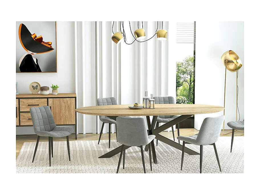 SACHA-Chaise en Velours Gris Carbone (x2)