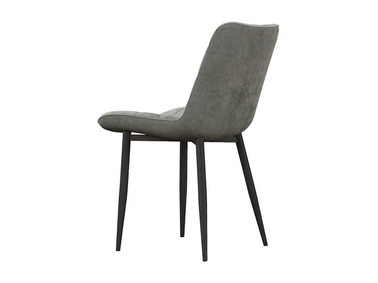 SACHA-Chaise en Velours Gris Carbone (x2)