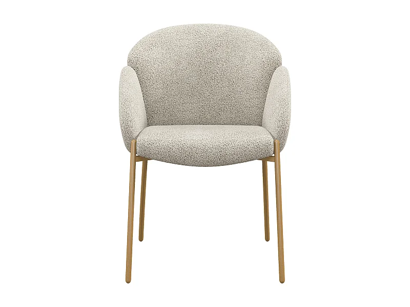 CANDICE-Silla de tela Cozy Mastic y metal roble (x2)