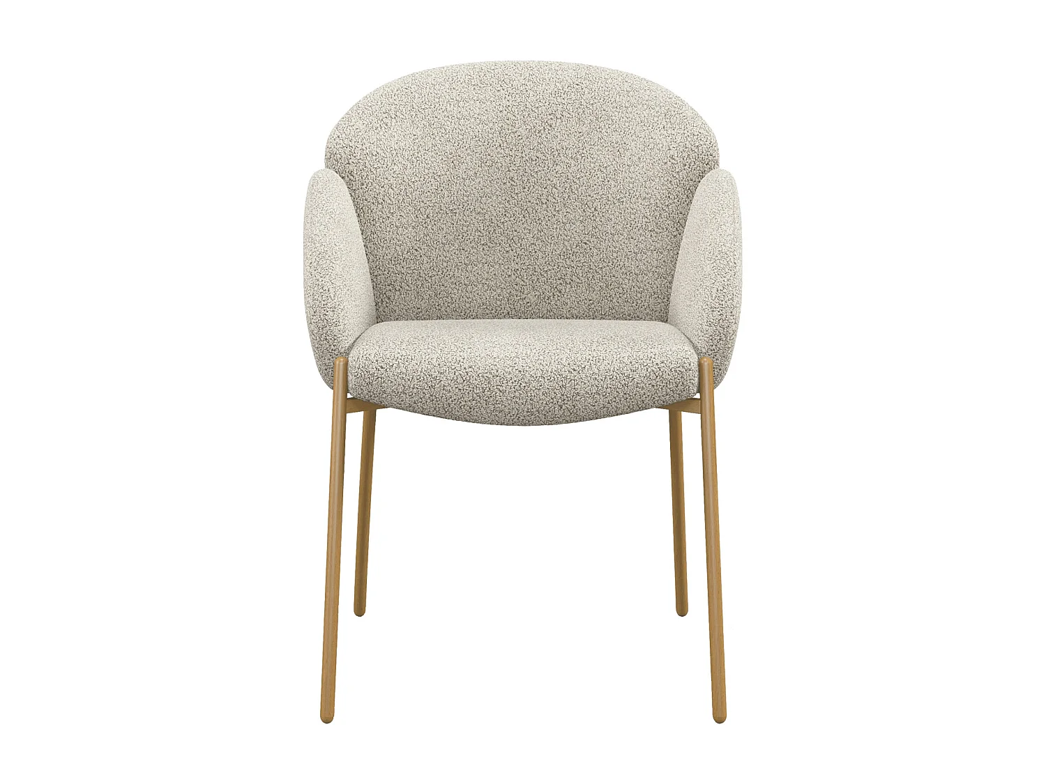 CANDICE-Sedia in tessuto Cozy Mastic e metallo rovere (x2)