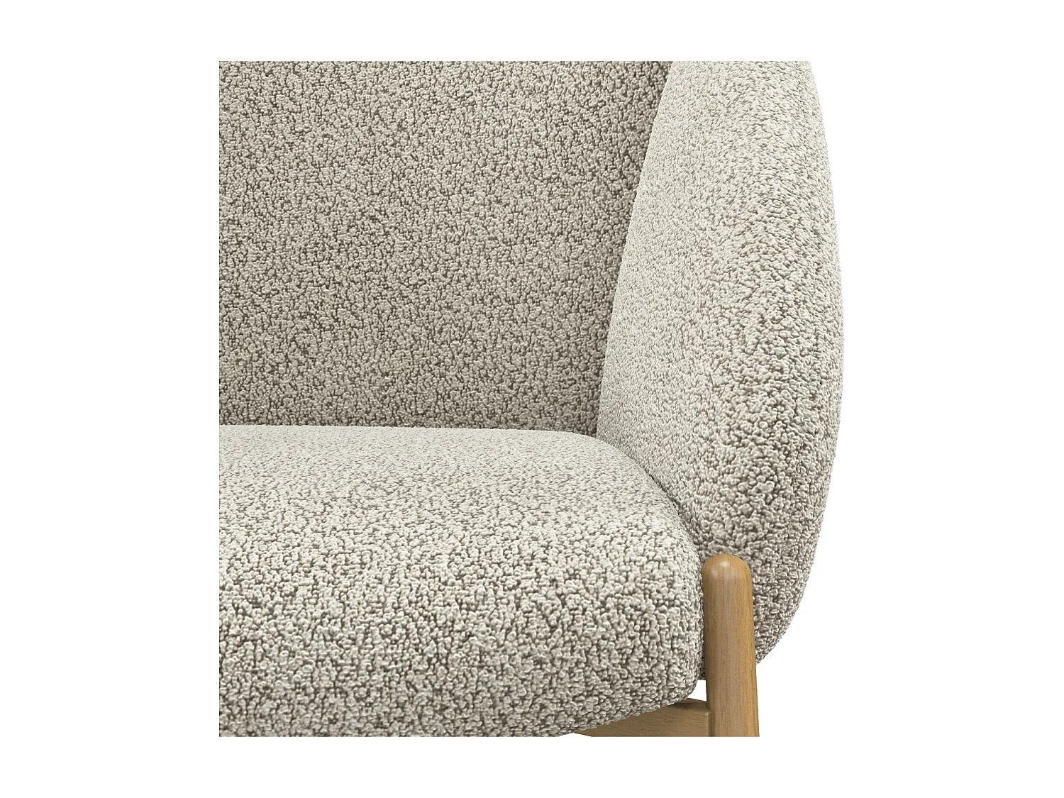 CANDICE-Sedia in tessuto Cozy Mastic e metallo rovere (x2)