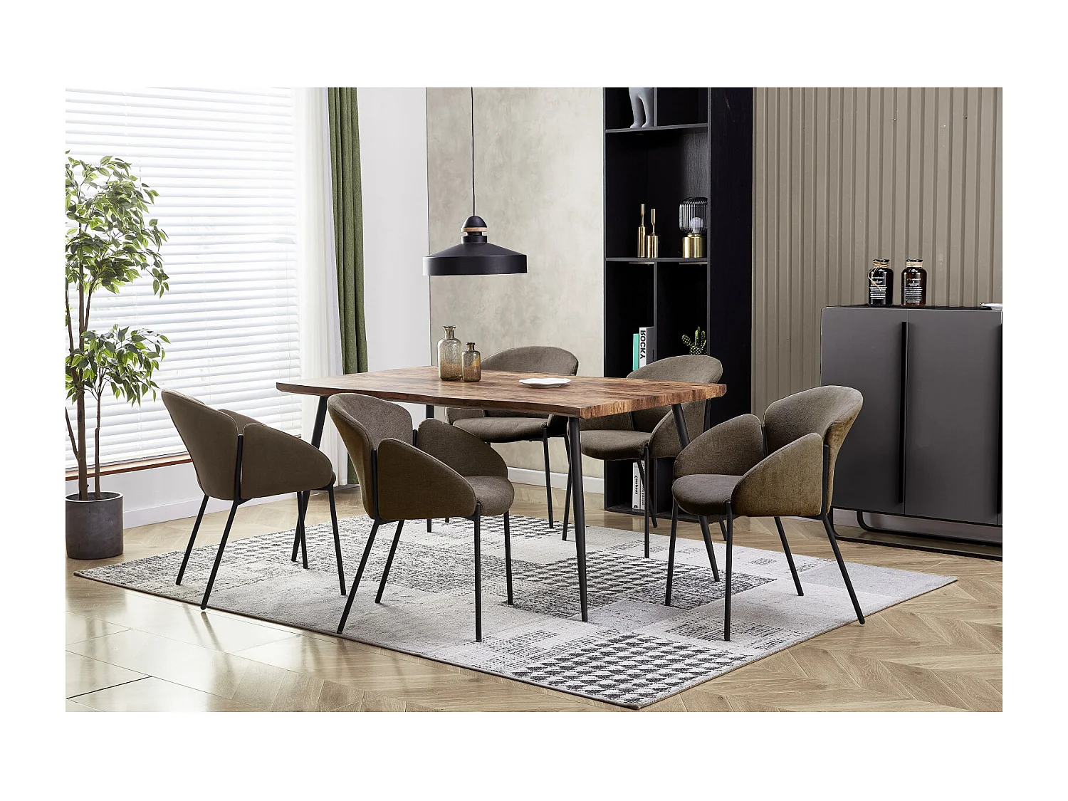 CANDICE-Chaise en tissu Taupe (x2)