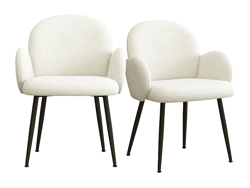 ALICE-Chaise en tissu Cozy Ecru (x2)