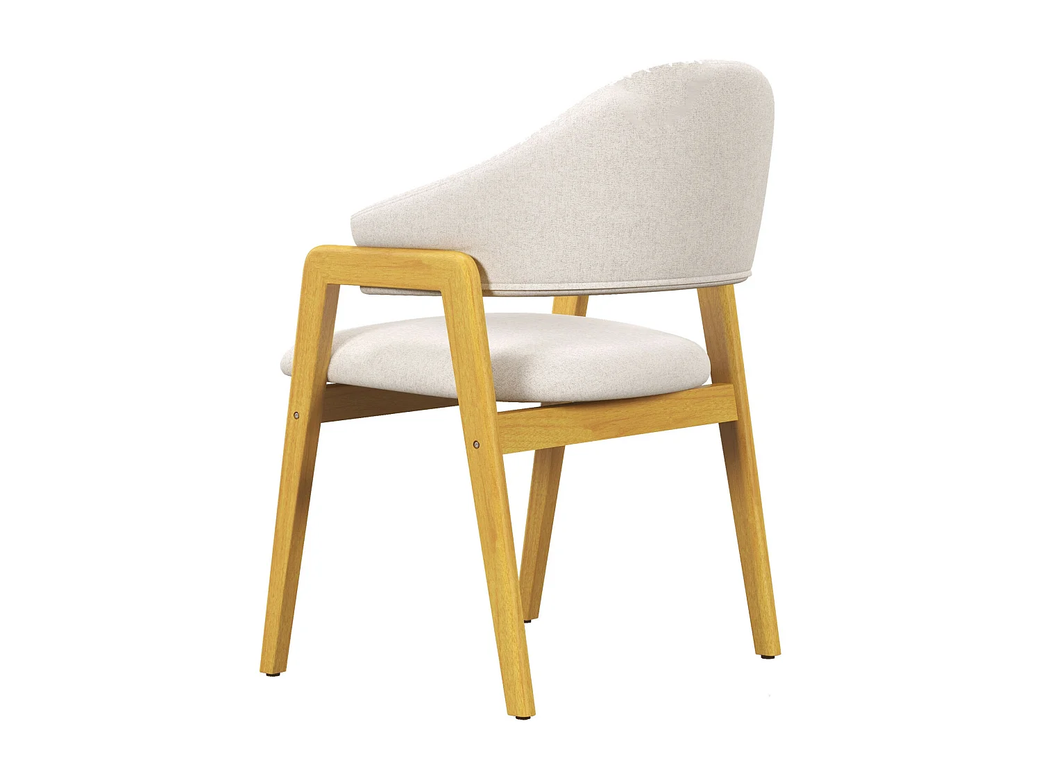 WOOL-Silla de tela de lino y madera natural (x2)