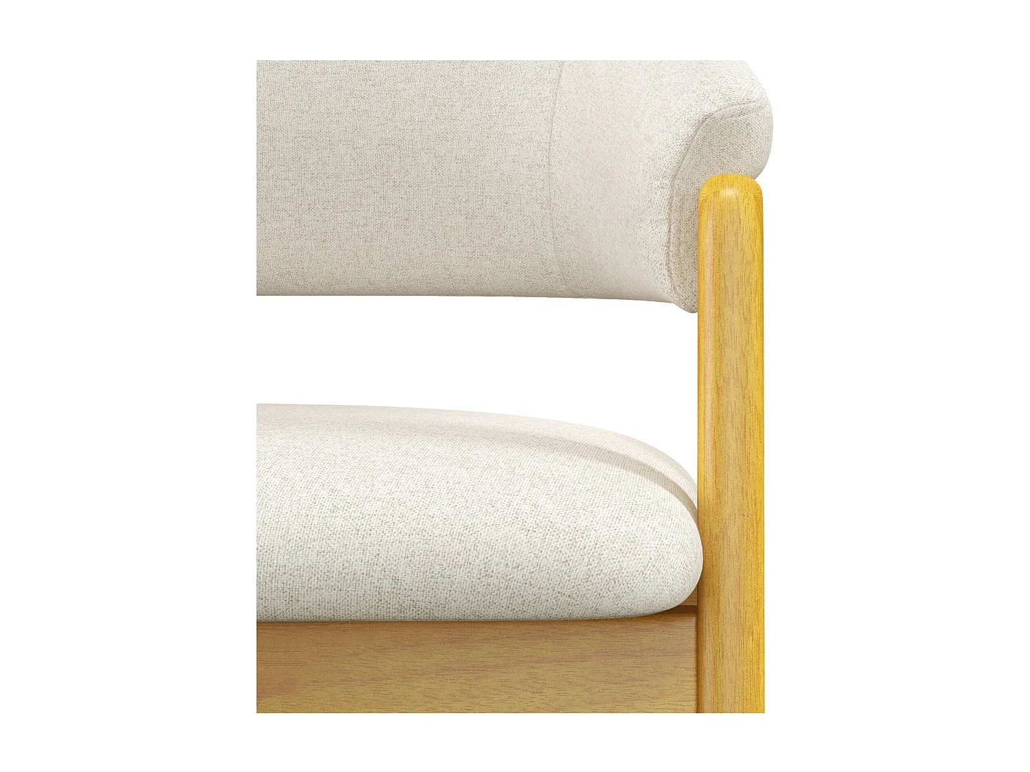 WOOL-Silla de tela de lino y madera natural (x2)