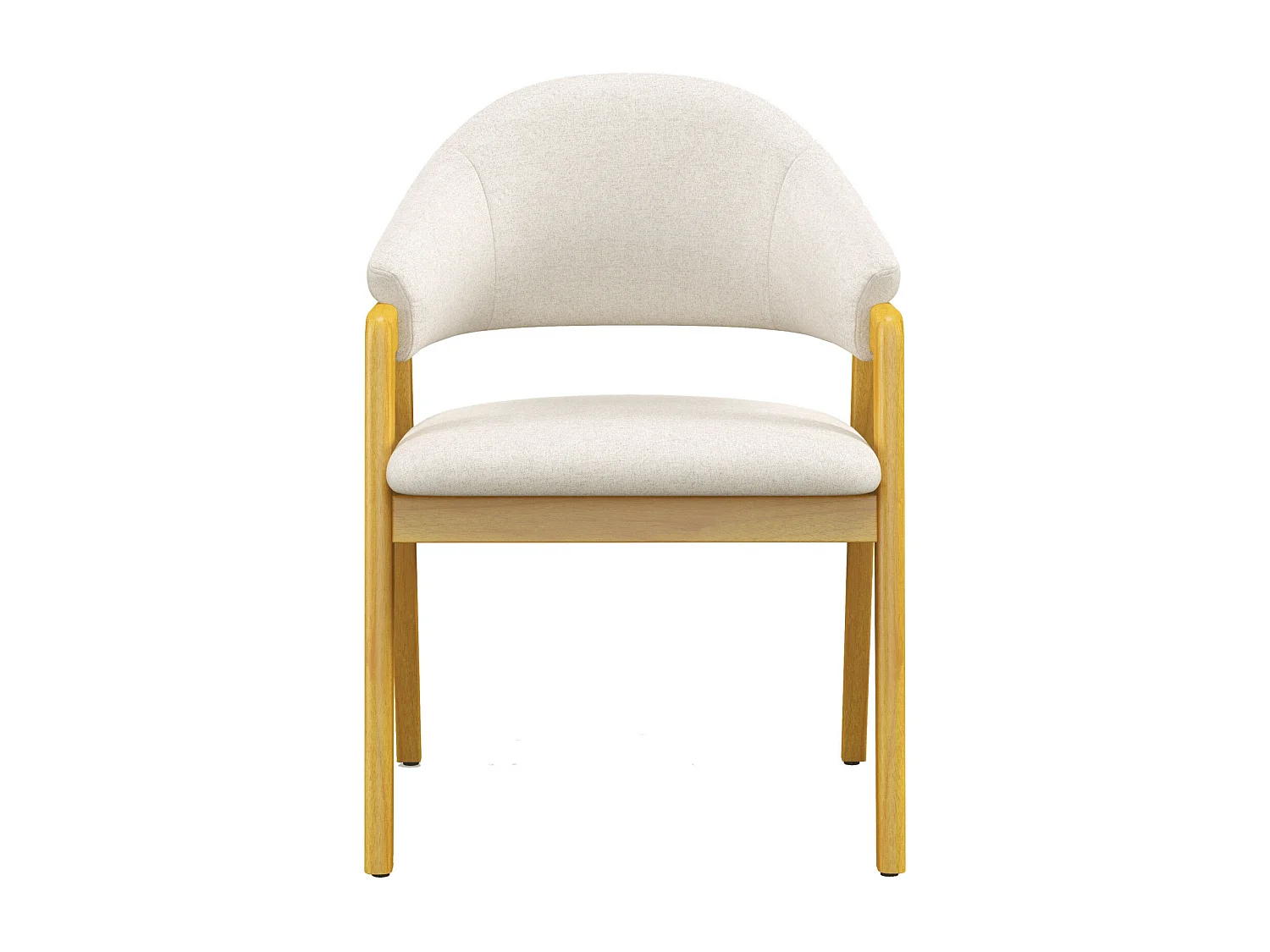 WOOL-Silla de tela de lino y madera natural (x2)