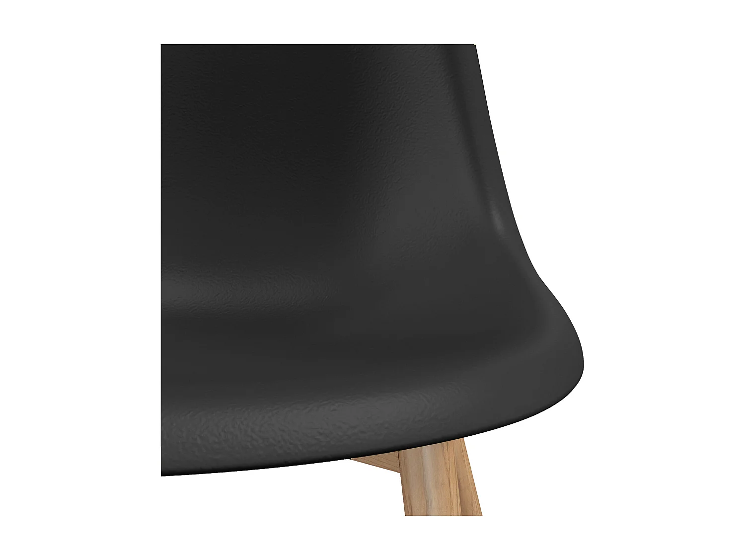 ESTER-Chaise Coque Noire et métal chêne (x2)