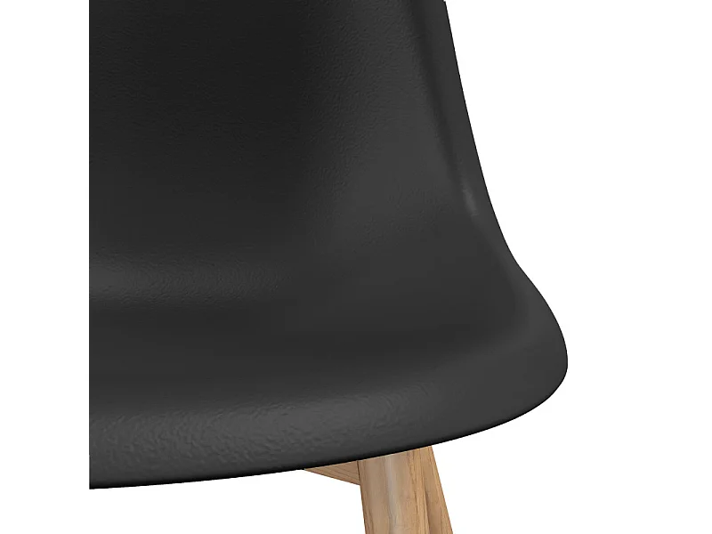 ESTER-Sedia nera e metallo rovere (x2)