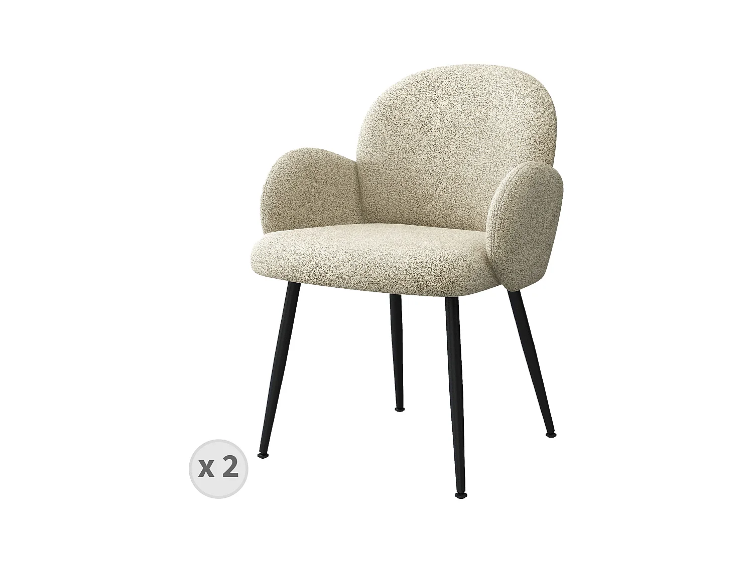ALICE-Sedia in tessuto Cozy Mastic (x2)