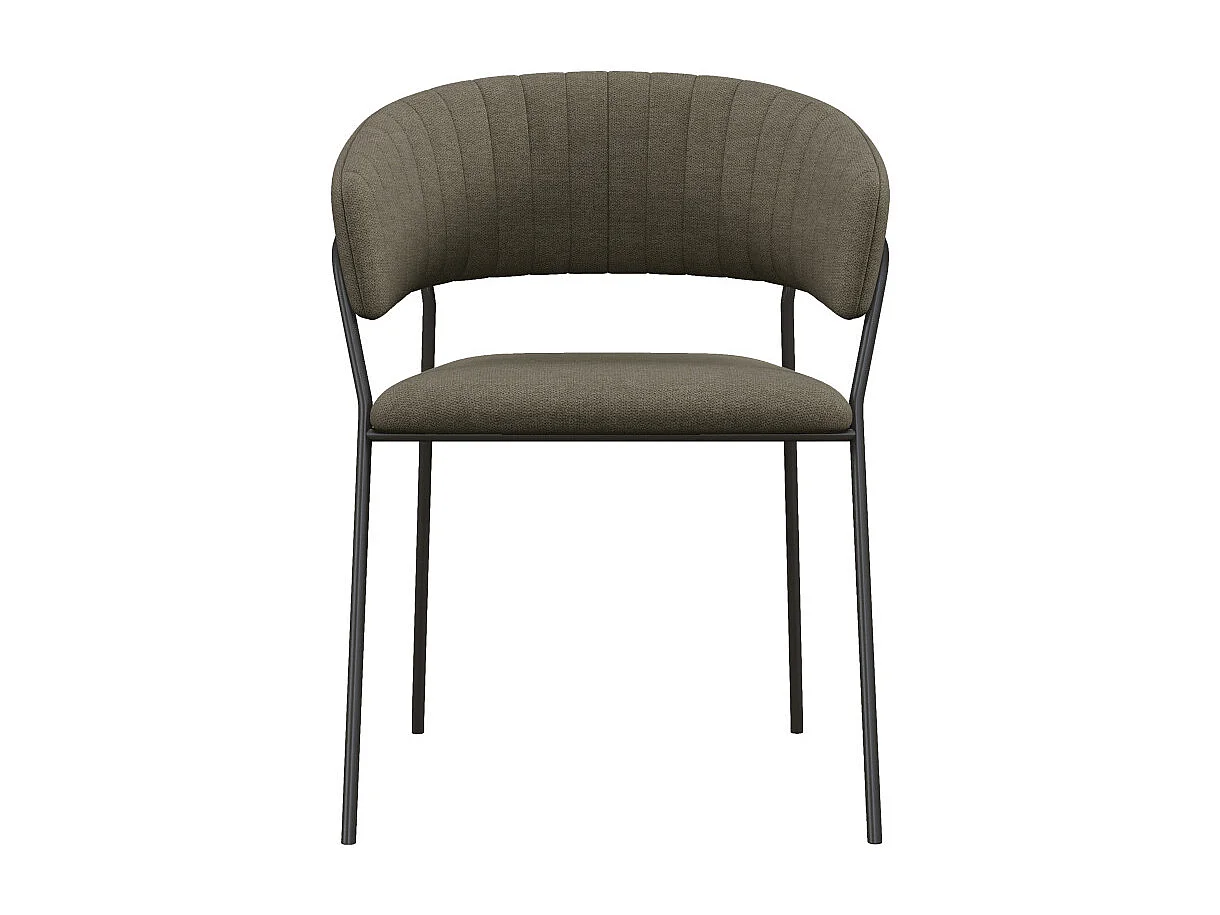 LUCA-Poltrona da tavolo marrone e metallo nero (x2)