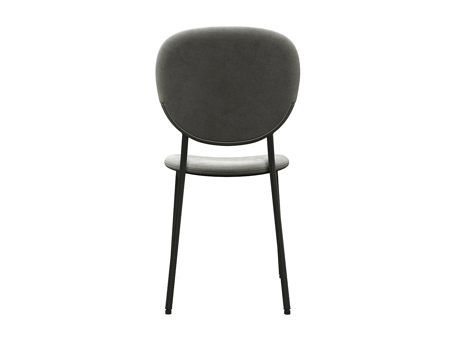 ANAIS-Sedia in velluto grigio e metallo nero (x4)