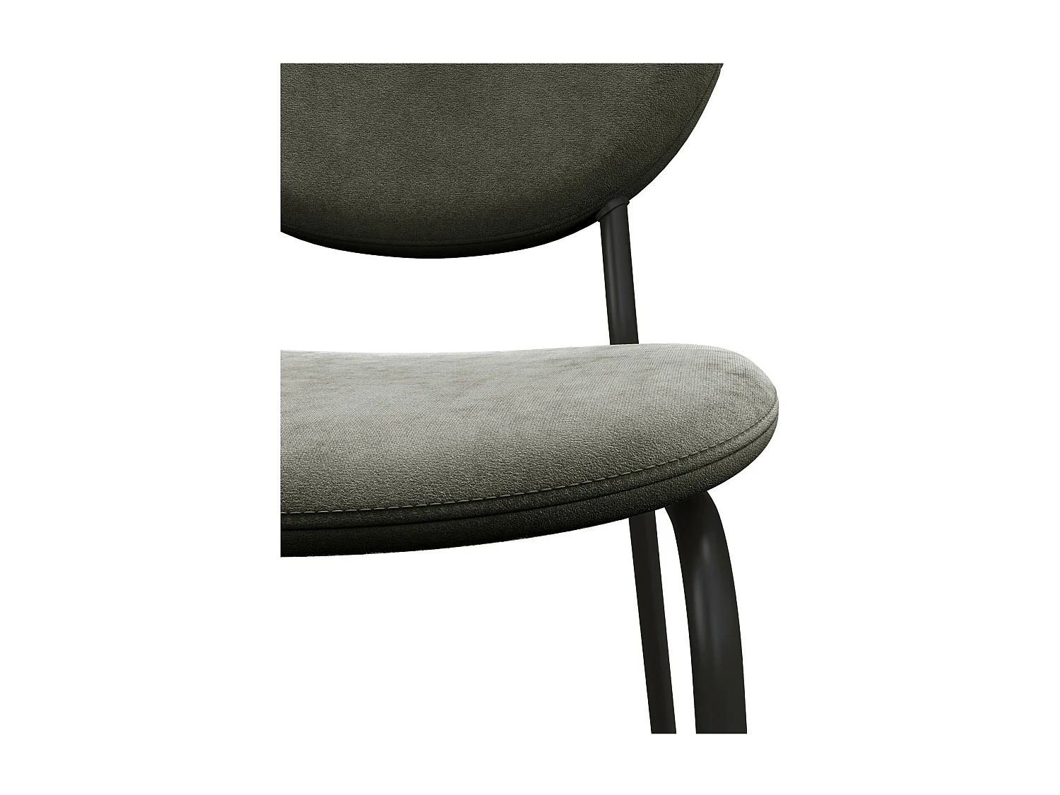 ANAIS-Sedia in velluto grigio e metallo nero (x4)