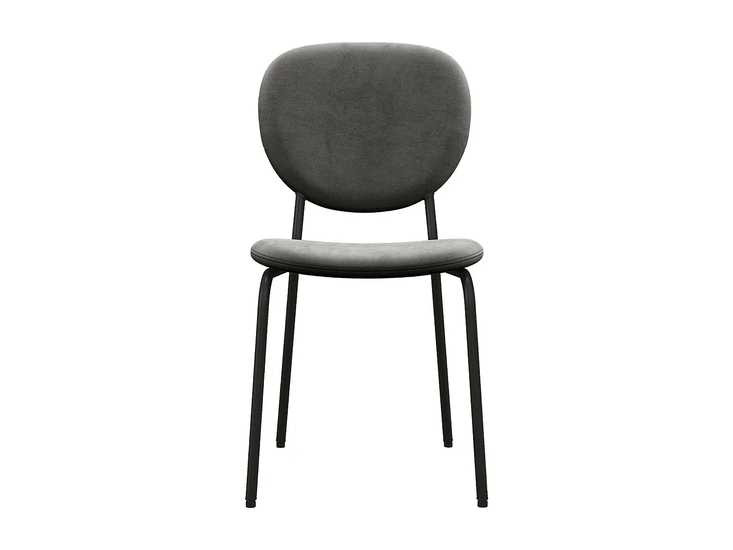 ANAIS-Sedia in velluto grigio e metallo nero (x4)