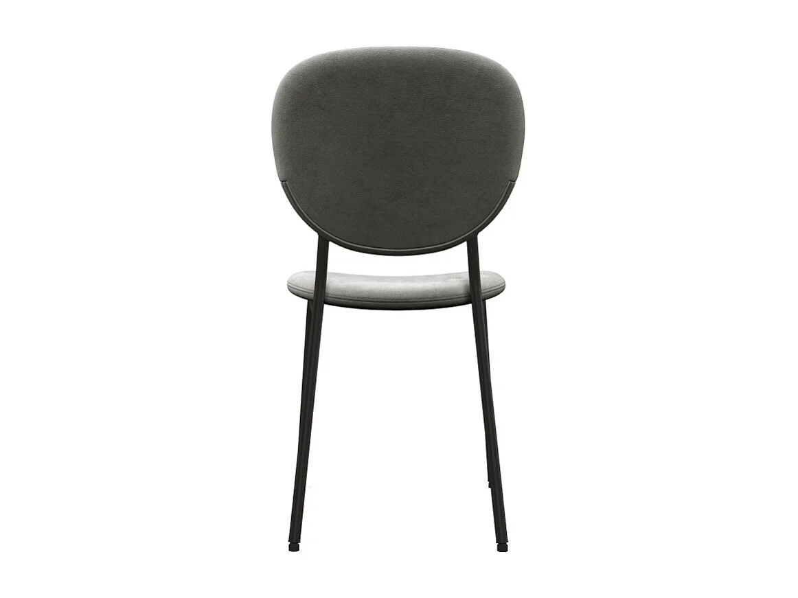 ANAIS-Chaise en Velours Gris Carbone et métal noir (x4)