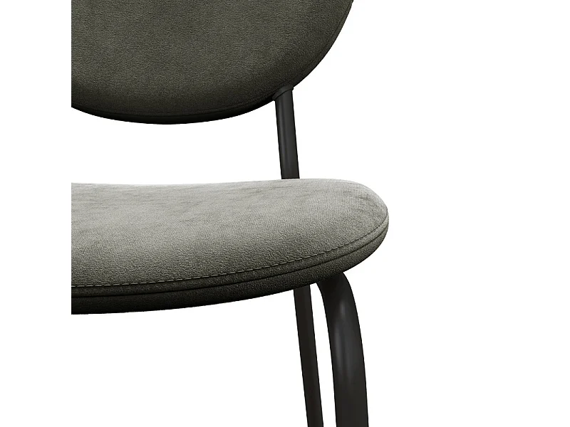 ANAIS-Chaise en Velours Gris Carbone et métal noir (x4)