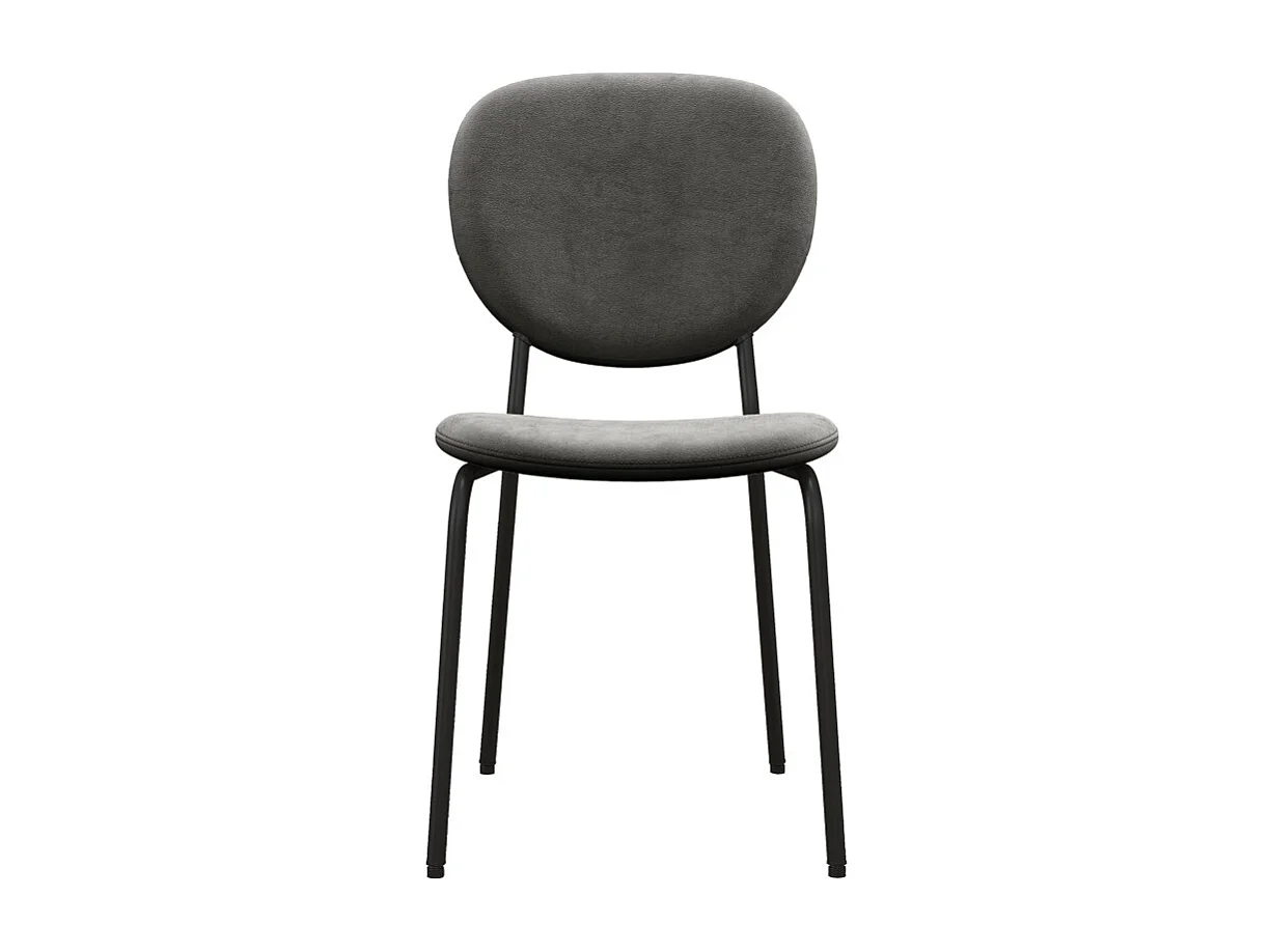 ANAIS-Chaise en Velours Gris Carbone et métal noir (x4)