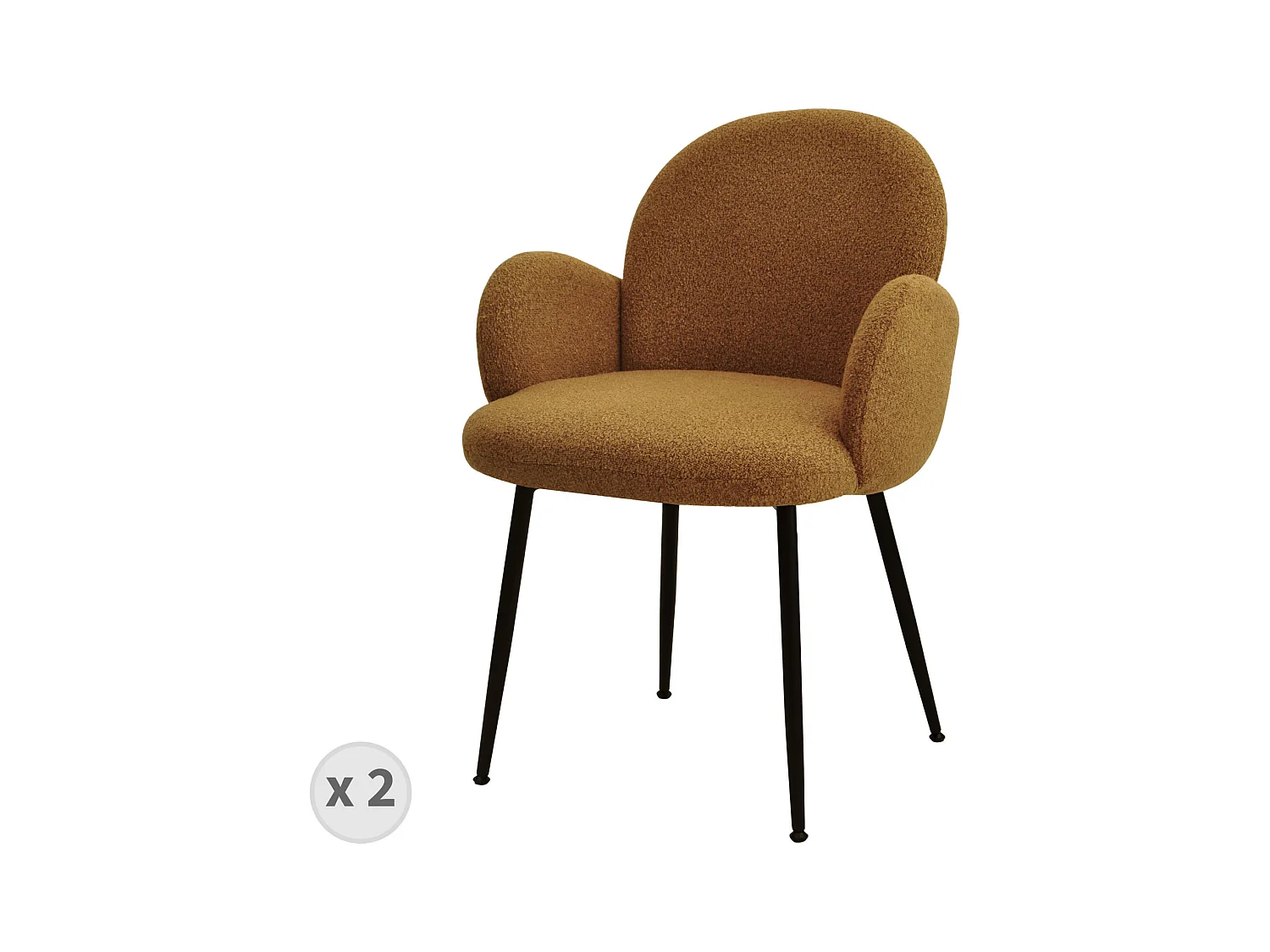 ALICE-Chaise en tissu Cozy Ocre (x2)