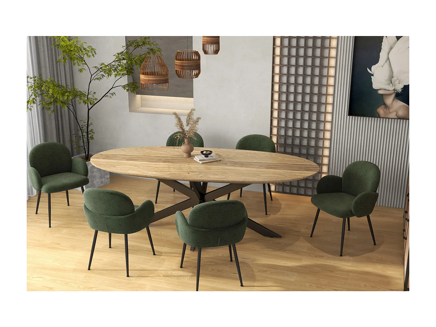 ALICE-Chaise en tissu Cosy Army (x2)