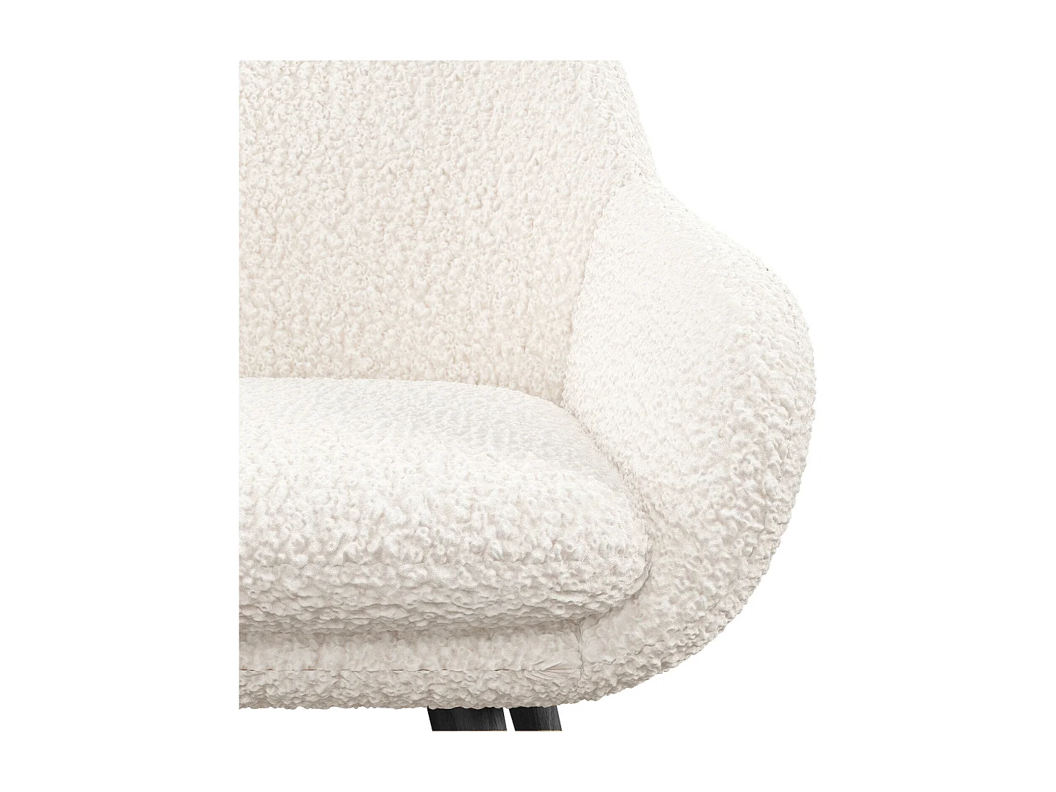 CANCUN-Sedia in tessuto Ecru e gambe in metallo nero (x2)